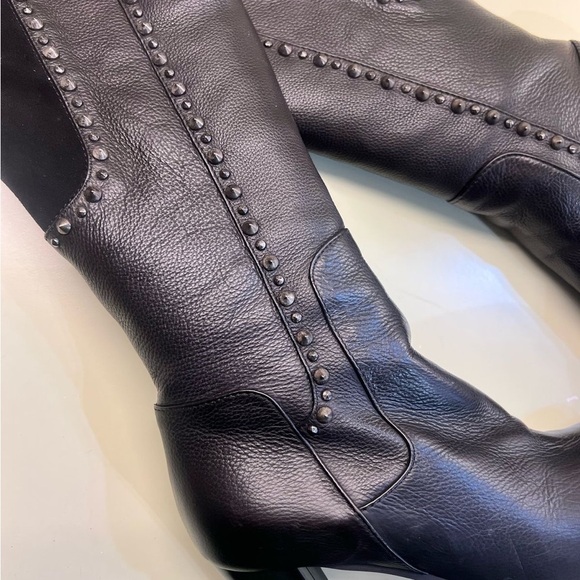 Black Over the Knee Boots with High Heel and Fitted Shaft - Picture 5 of 5